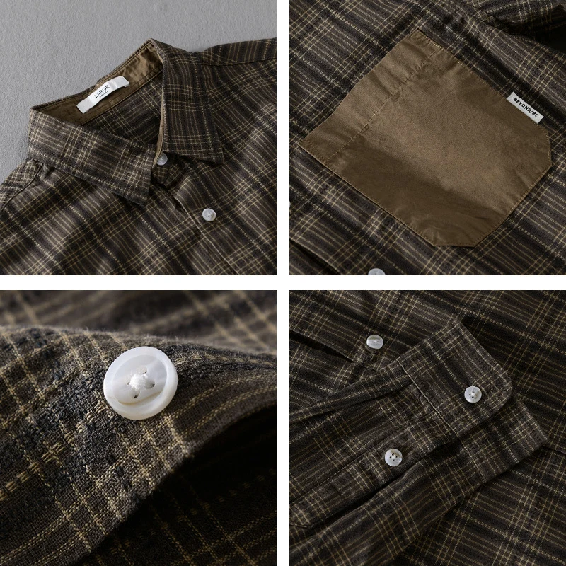 Herren Kariertes Overshirt im Relaxed-Fit mit kontrastreicher Brusttasche Nord Taschen