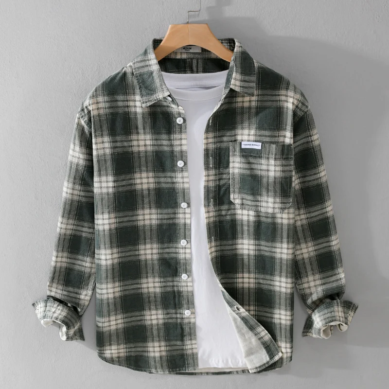 Herren Kariertes Flanellhemd im Overshirt‑Stil mit Brusttasche und Relaxed‑Fit Nord Taschen