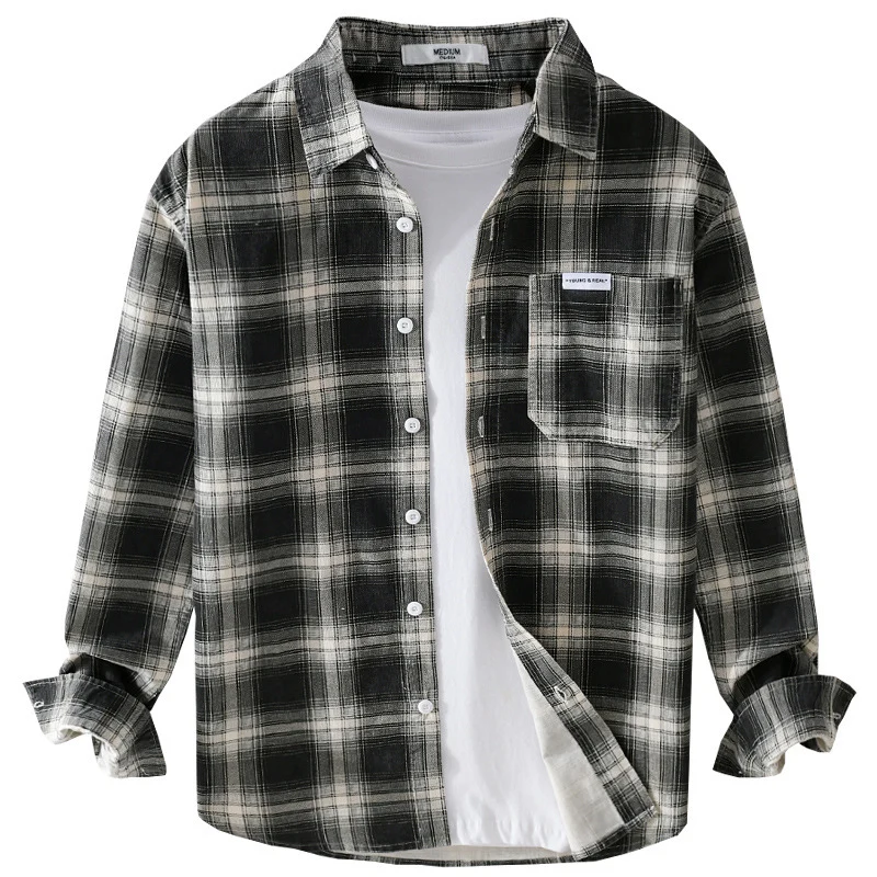 Herren Kariertes Flanellhemd im Overshirt‑Stil mit Brusttasche und Relaxed‑Fit Nord Taschen