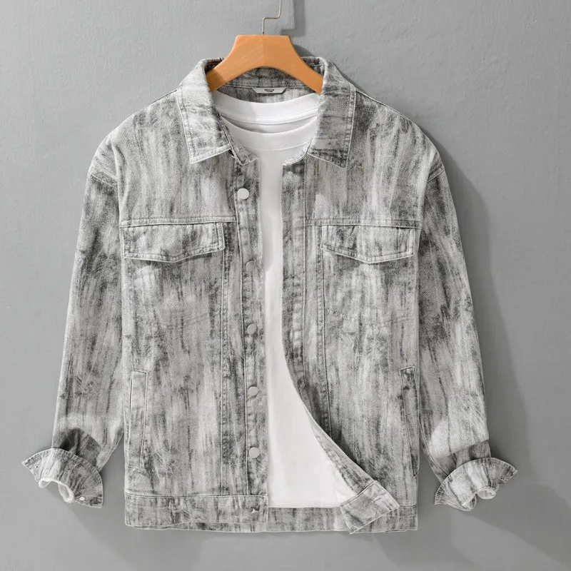 Herren Jeansjacke im Acid‑Wash Look mit Oversize‑Schnitt Nord Taschen