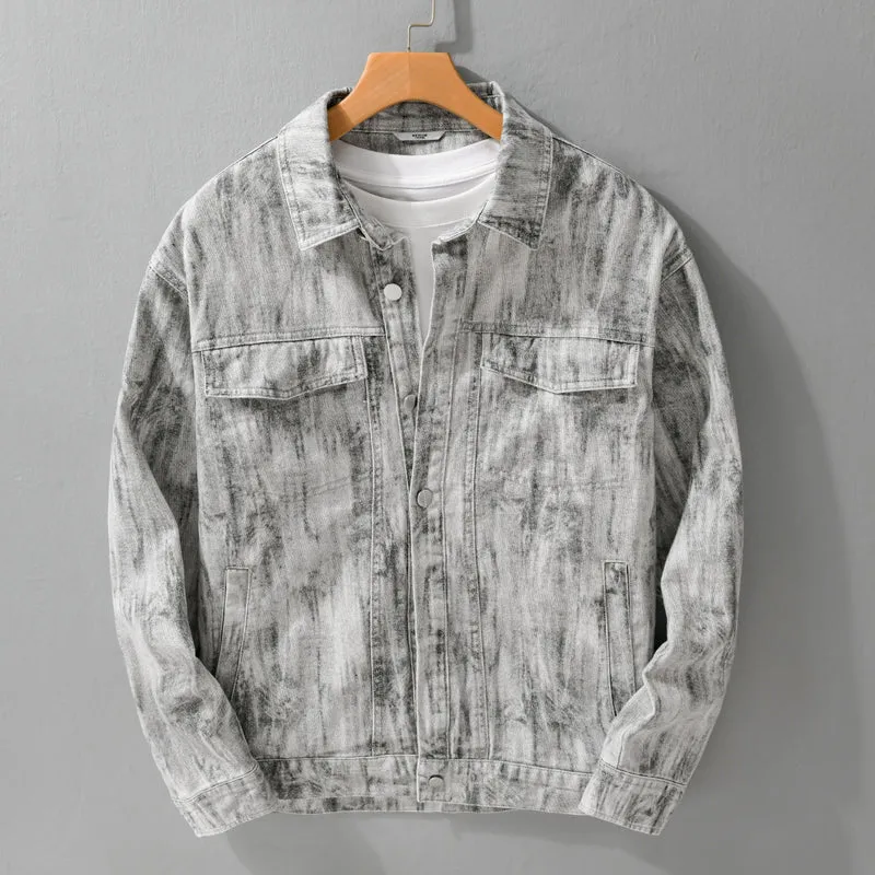 Herren Jeansjacke im Acid‑Wash Look mit Oversize‑Schnitt Nord Taschen