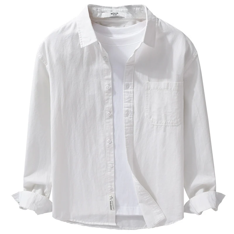 Herren Hemdjacken-Overshirt aus softem Baumwoll-Twill mit Relaxed-Fit und aufgesetzter Brusttasche Nord Taschen