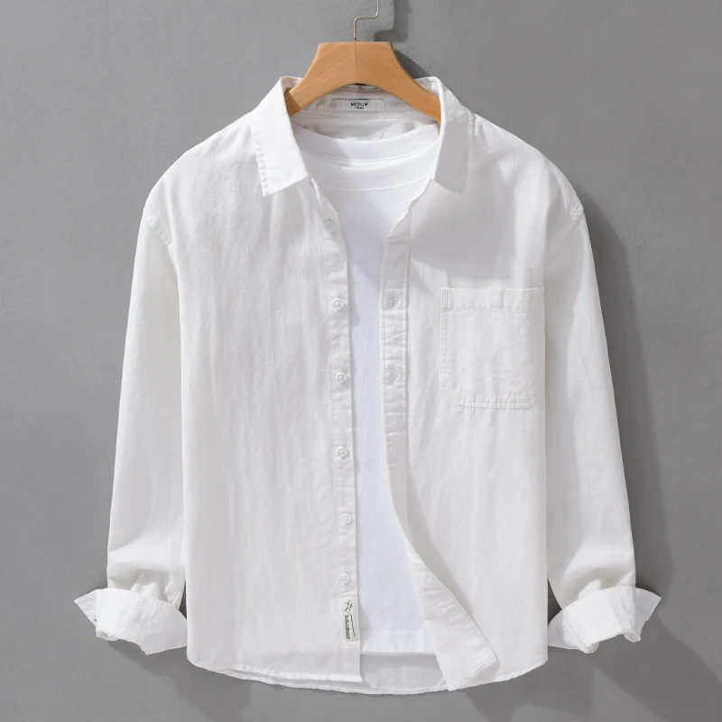 Herren Hemdjacken-Overshirt aus softem Baumwoll-Twill mit Relaxed-Fit und aufgesetzter Brusttasche Nord Taschen
