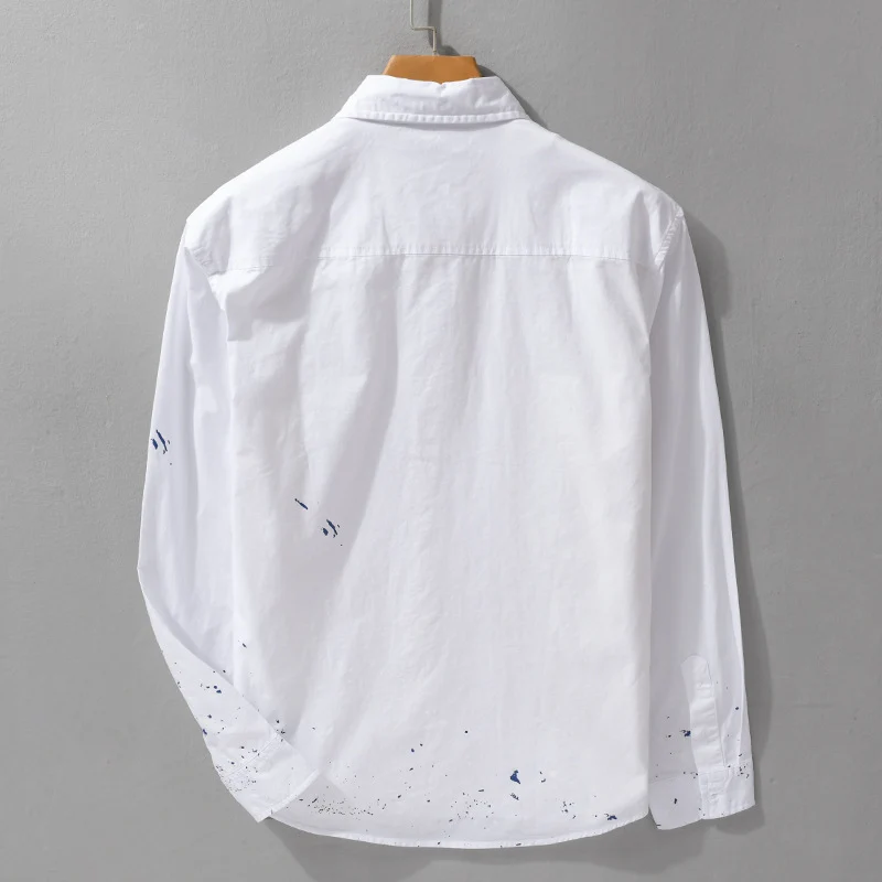 Herren Hemd mit künstlerischem Paint-Splatter und klassischem Kentkragen Nord Taschen