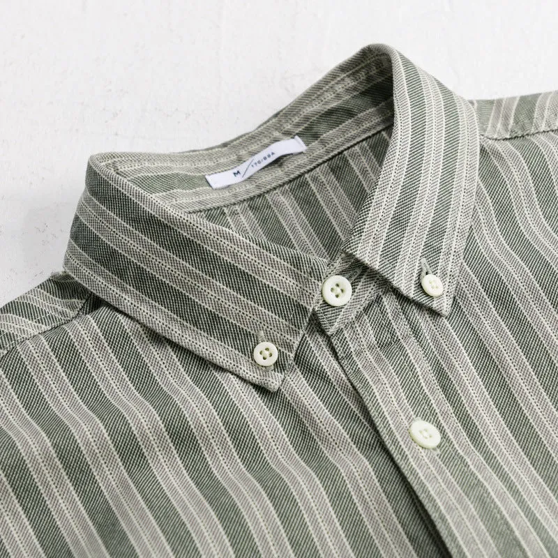 Herren Hemd mit Button-Down-Kragen aus atmungsaktivem Leinen-Baumwollmix in Relaxed-Passform Nord Taschen