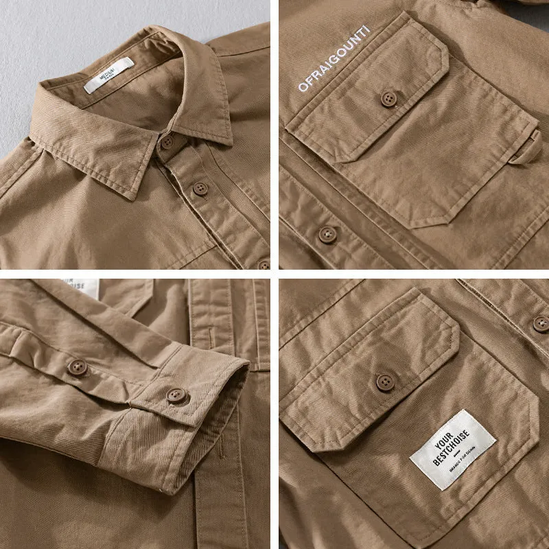 Herren Field-Overshirt im Military-Stil mit aufgesetzten Brusttaschen und relaxed Fit Nord Taschen