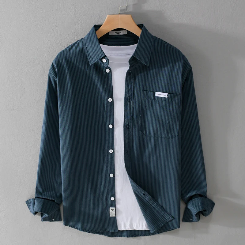 Herren Feines Cordhemd im Overshirt‑Stil mit Brusttasche, Relaxed Fit und feiner Wellenstruktur Nord Taschen