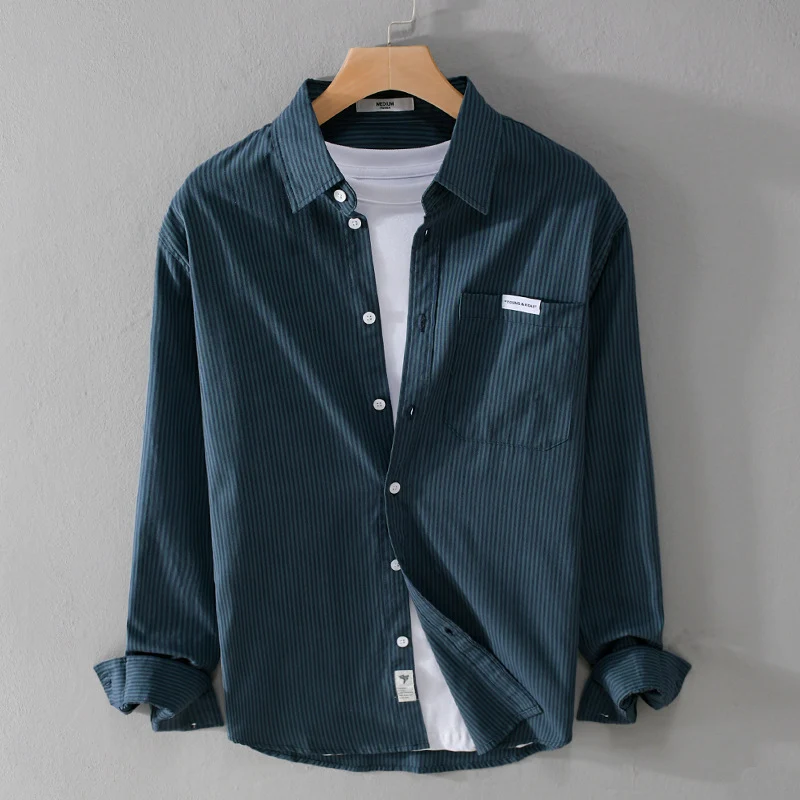 Herren Feines Cordhemd im Overshirt‑Stil mit Brusttasche, Relaxed Fit und feiner Wellenstruktur Nord Taschen