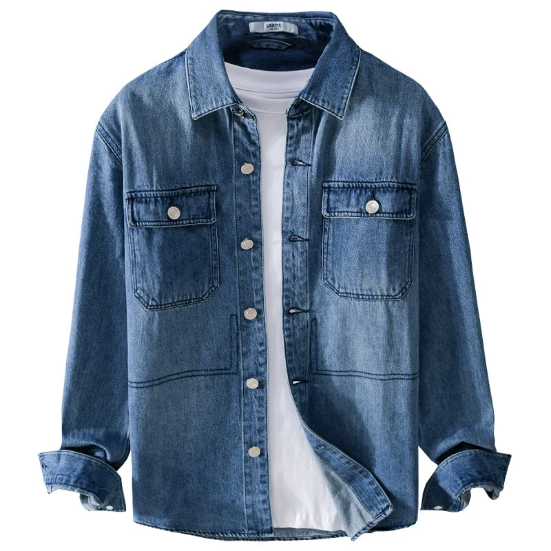 Herren Denim-Utility-Hemdjacke mit Brusttaschen und legerer Passform Nord Taschen