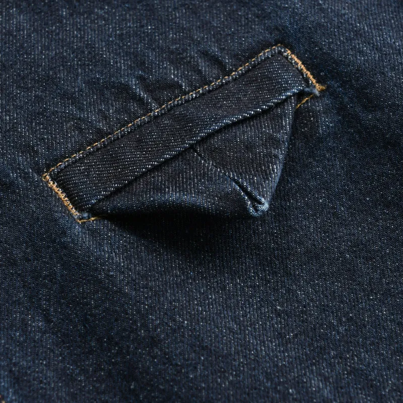 Herren Denim-Overshirt im Worker-Stil mit verdeckter Knopfleiste Nord Taschen