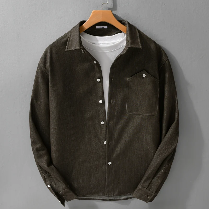 Herren Denim-Overshirt im Hemdjackenstil mit Brusttasche und durchgehender Knopfleiste Nord Taschen