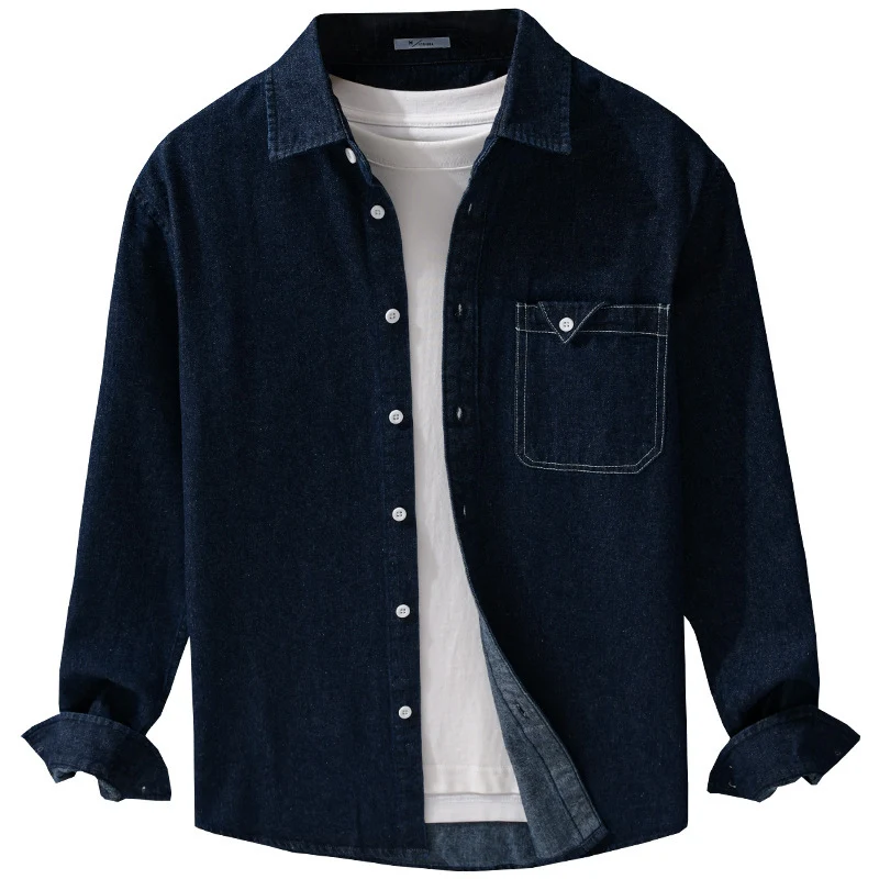 Herren Denim-Overshirt im Hemdjacken-Stil mit aufgesetzter Brusttasche und Relaxed-Fit Nord Taschen