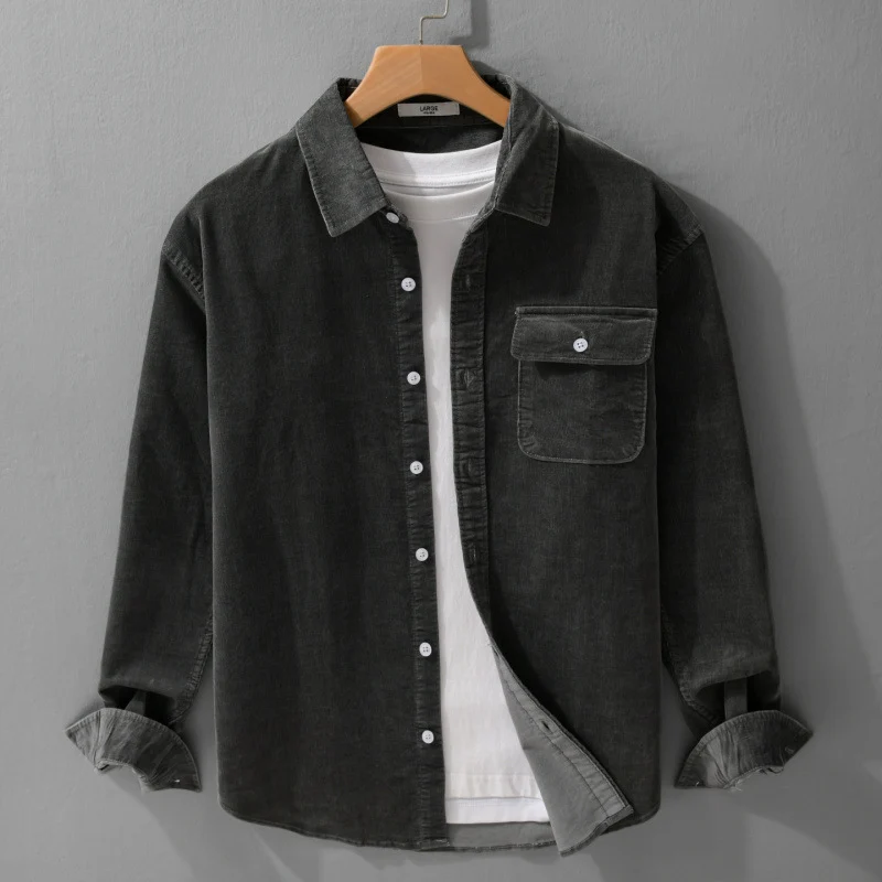 Herren Cordshirt im Overshirt‑Stil mit Brustpatte und entspannter Passform Nord Taschen
