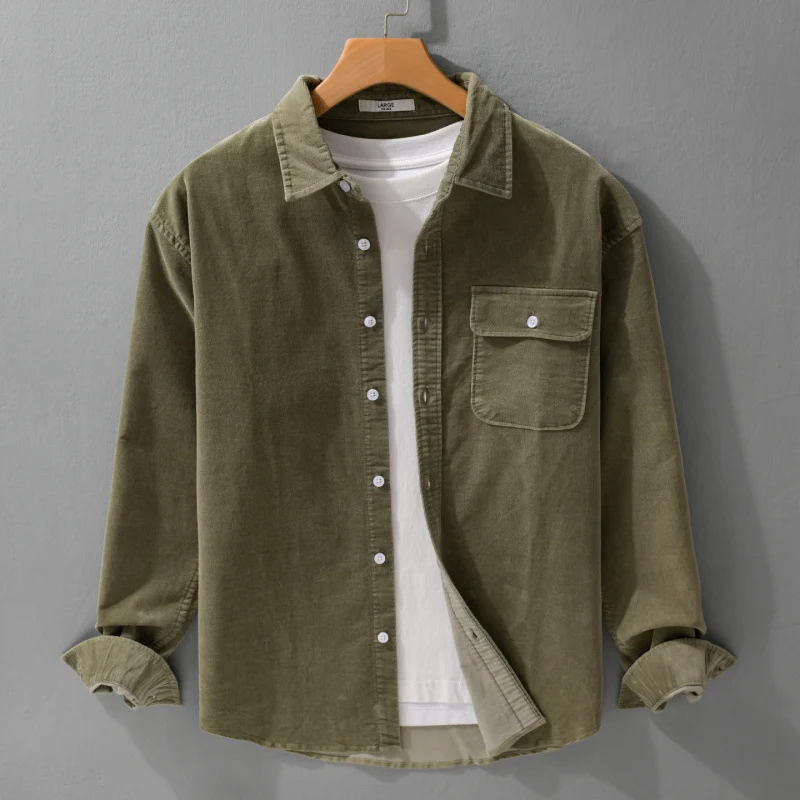 Herren Cordshirt im Overshirt‑Stil mit Brustpatte und entspannter Passform Nord Taschen