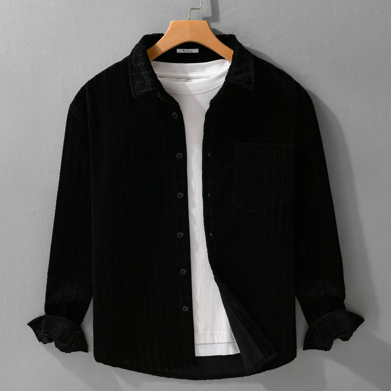Herren Cord-Overshirt mit markanter Rippenstruktur und Brusttasche Nord Taschen