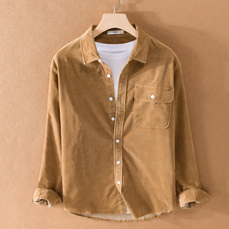 Herren Cord-Overshirt mit Brusttasche, Relaxed-Fit und durchgehender Knopfleiste Nord Taschen