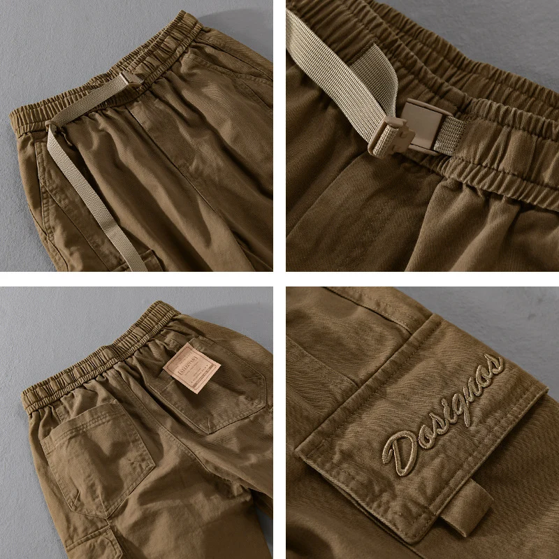 Herren Cargohose im Military-Look mit verstärkten Knien und elastischem Beinabschluss Nord Taschen