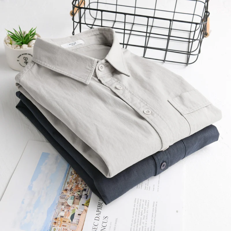 Herren Baumwoll-Overshirt im Relaxed-Fit mit aufgesetzter Brusttasche Nord Taschen