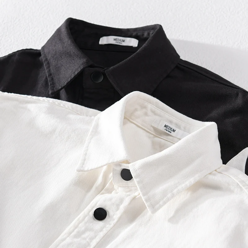 Herren Baumwoll-Overshirt im Layering-Stil mit geometrischen Colorblock-Einsätzen und Druckknopf-Leiste Nord Taschen
