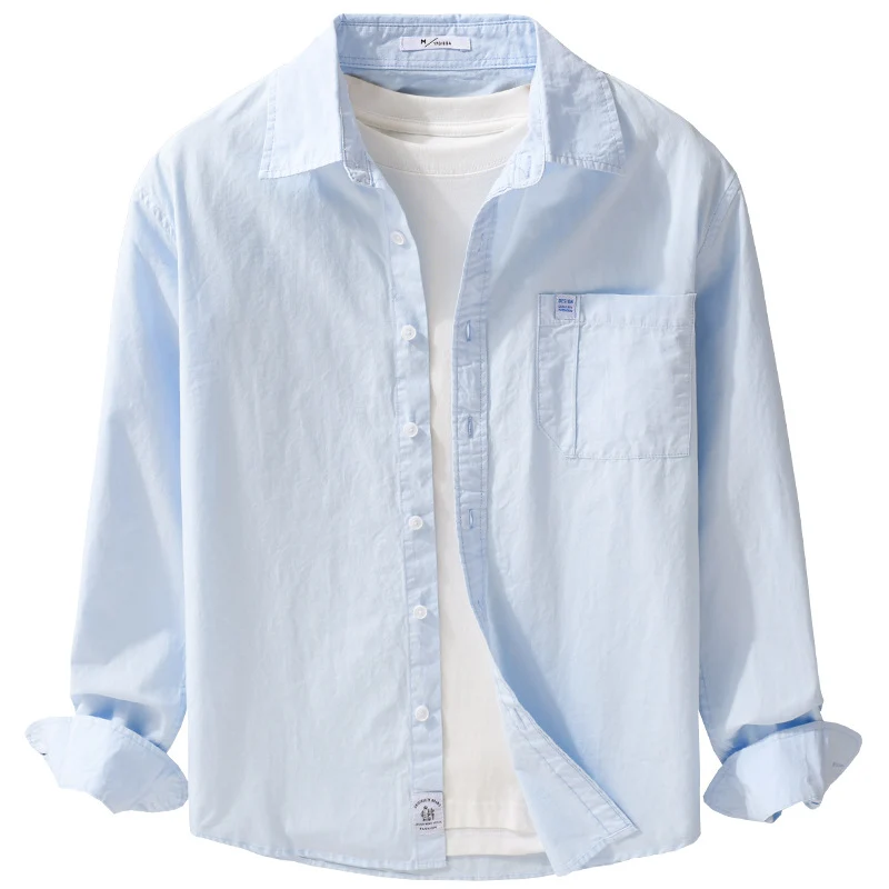 Herren Baumwoll-Overshirt im Layering‑Look mit Kentkragen und aufgesetzter Brusttasche Nord Taschen