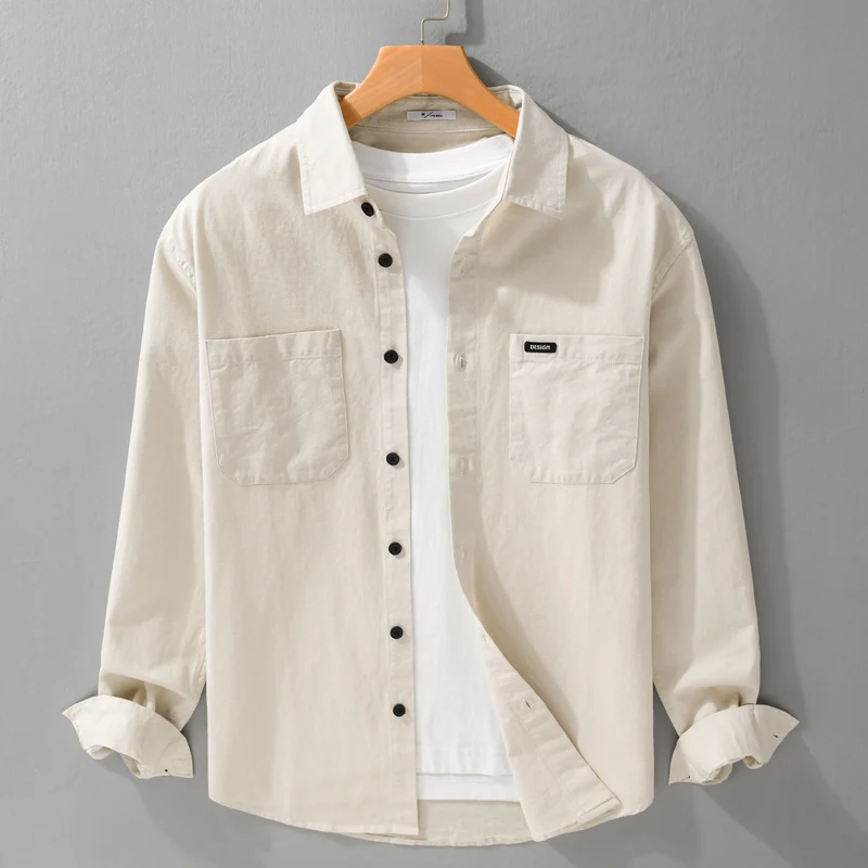 Herren Baumwoll-Overshirt im Hemdjackenstil mit aufgesetzten Brusttaschen und relaxed Fit Nord Taschen