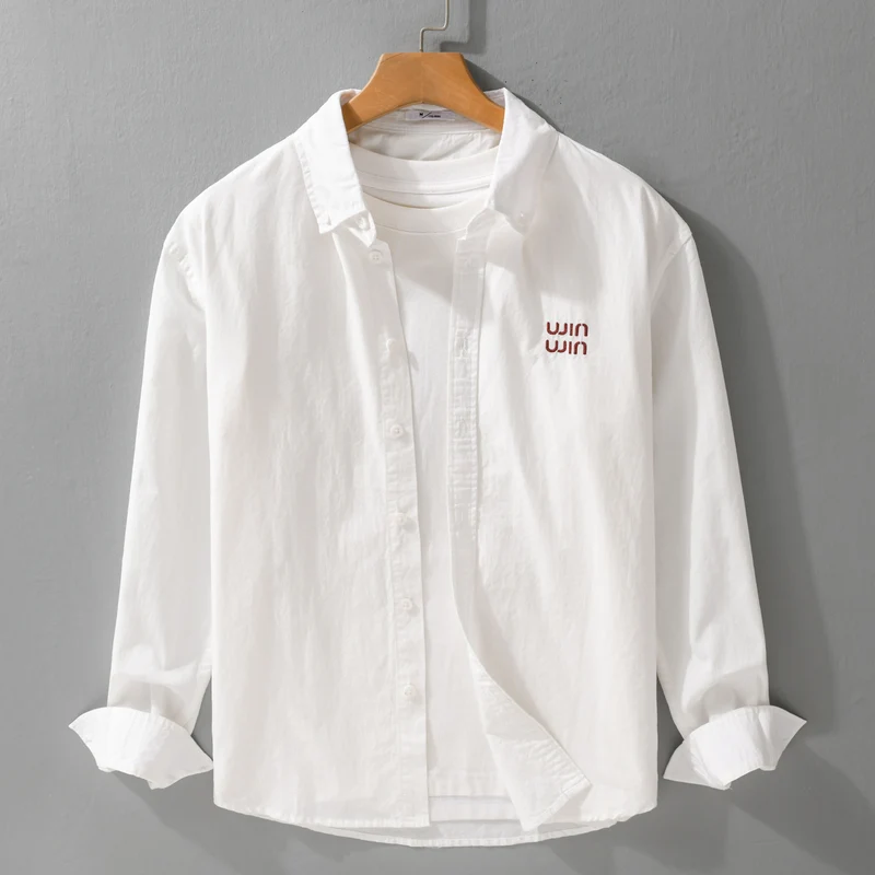 Herren Baumwoll-Overshirt-Hemdjacke mit dezenter Logo-Stickerei und entspanntem Schnitt Nord Taschen