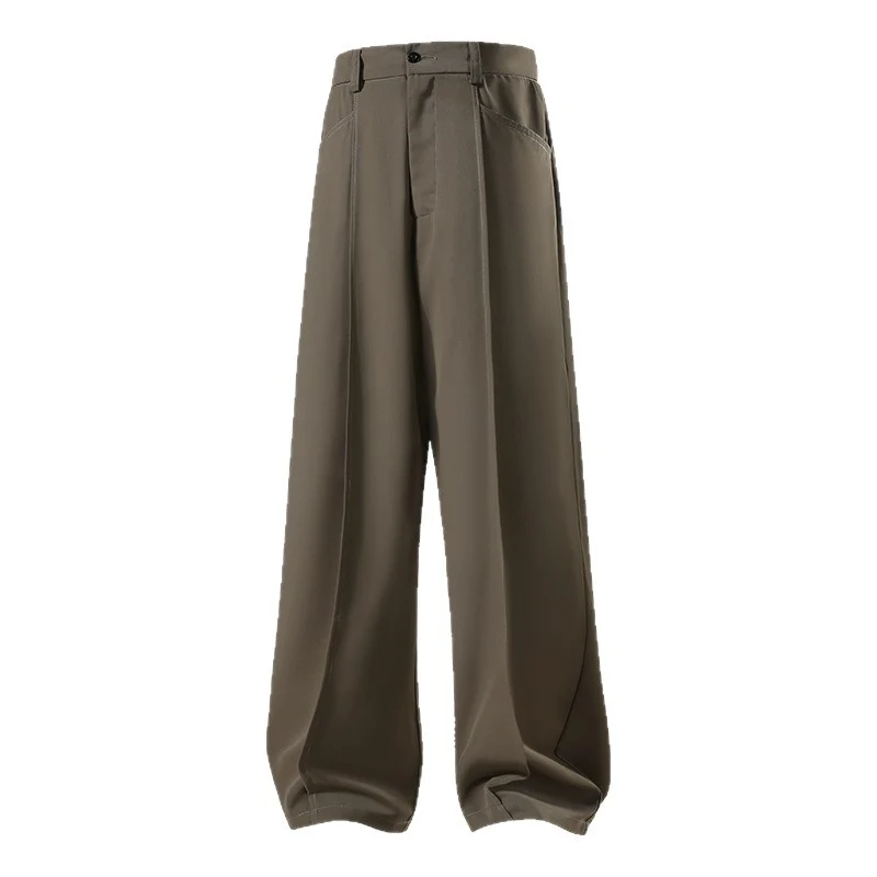 Herren Weite Crêpe‑Hose mit Bundfalte und gerader Bügelfalte Nord Taschen