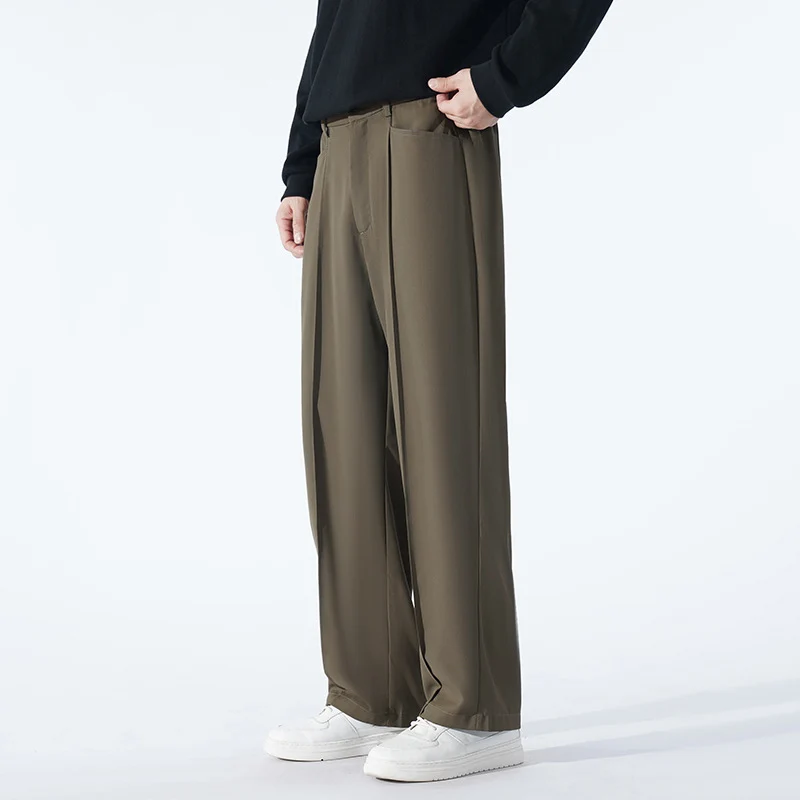 Herren Weite Crêpe‑Hose mit Bundfalte und gerader Bügelfalte Nord Taschen