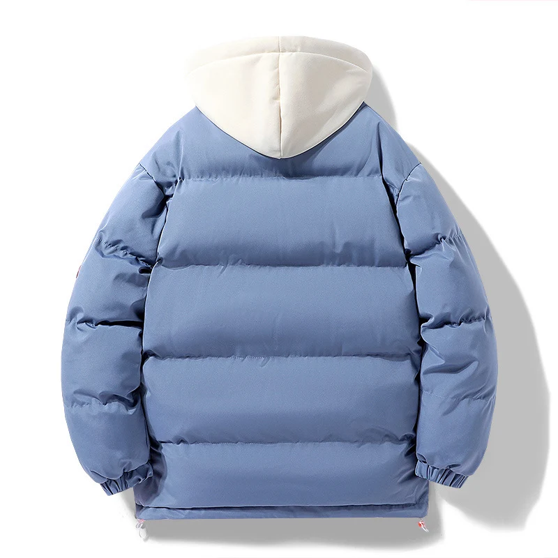 Herren Wattierte Pufferjacke mit kontrastfarbener Kapuze, winddichter Außenhülle und Kordelzug Nord Taschen