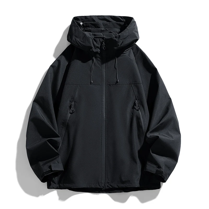 Herren Technische Kapuzen-Utilityjacke mit Kontrastpaneelen und wasserabweisender Membran Nord Taschen