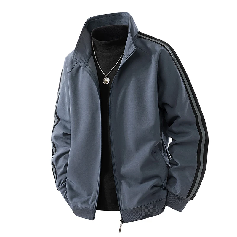Herren Sportive Zipjacke mit Stehkragen und kontrastierenden Ärmestreifen Nord Taschen
