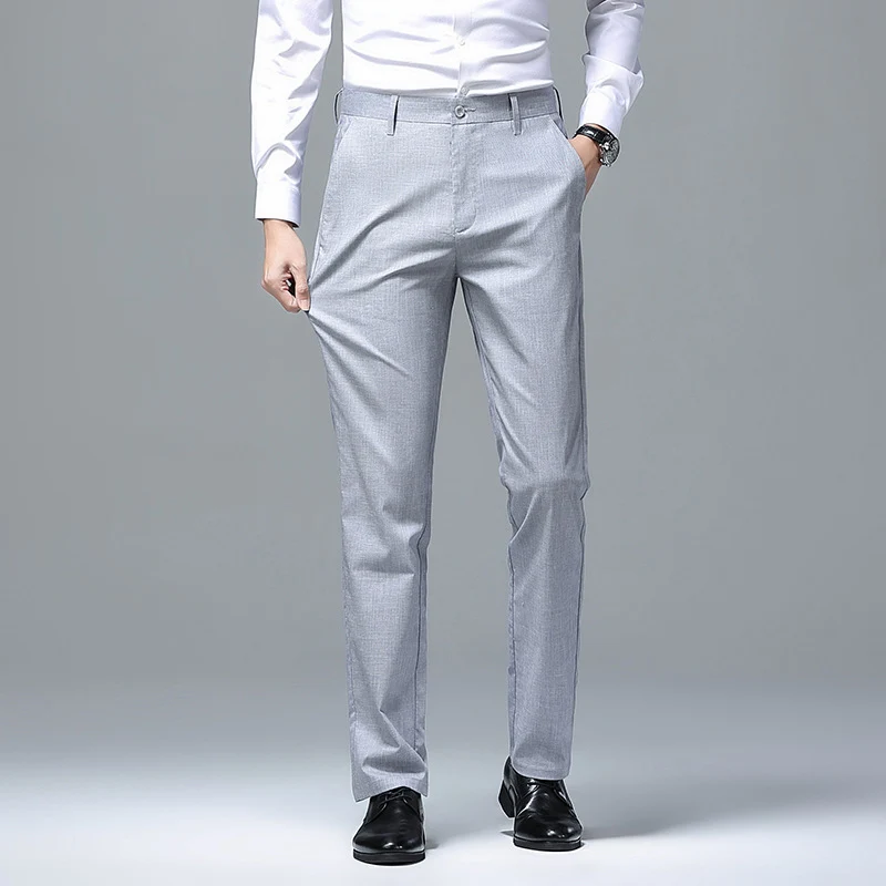 Herren Schmale Chino-Businesshose mit Bügelfalte und leichtem Stretch Nord Taschen