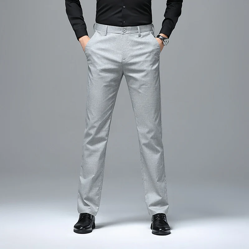 Herren Schmale Chino-Businesshose mit Bügelfalte und leichtem Stretch Nord Taschen