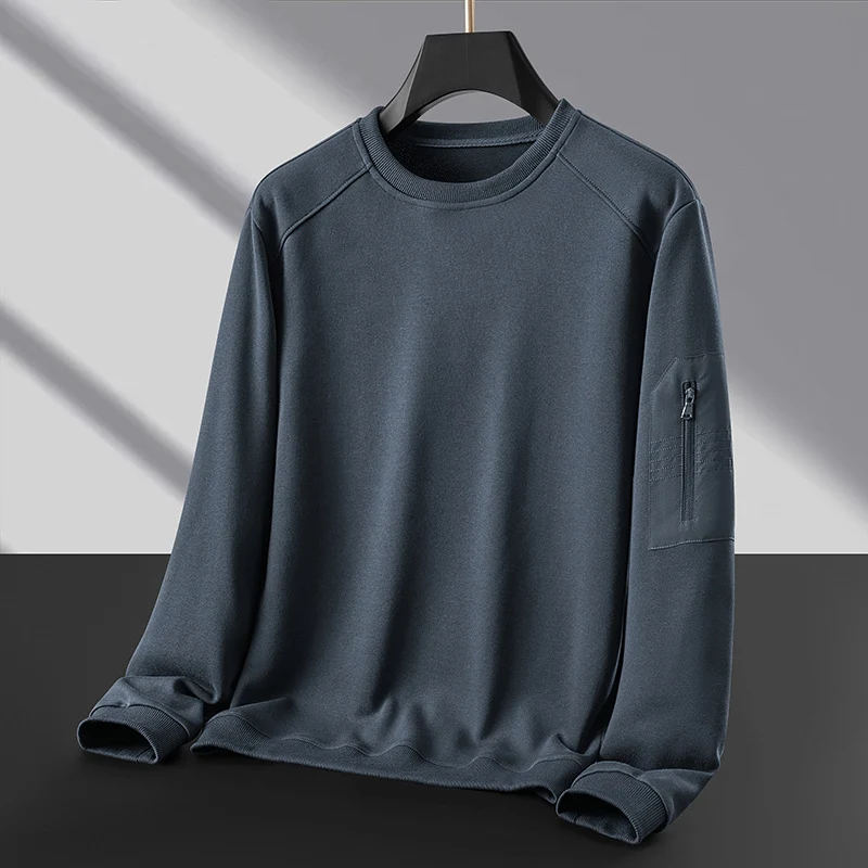 Herren Rundhals‑Sweatshirt mit Reißverschluss‑Ärmeltasche und funktionaler Jersey‑Qualität Nord Taschen