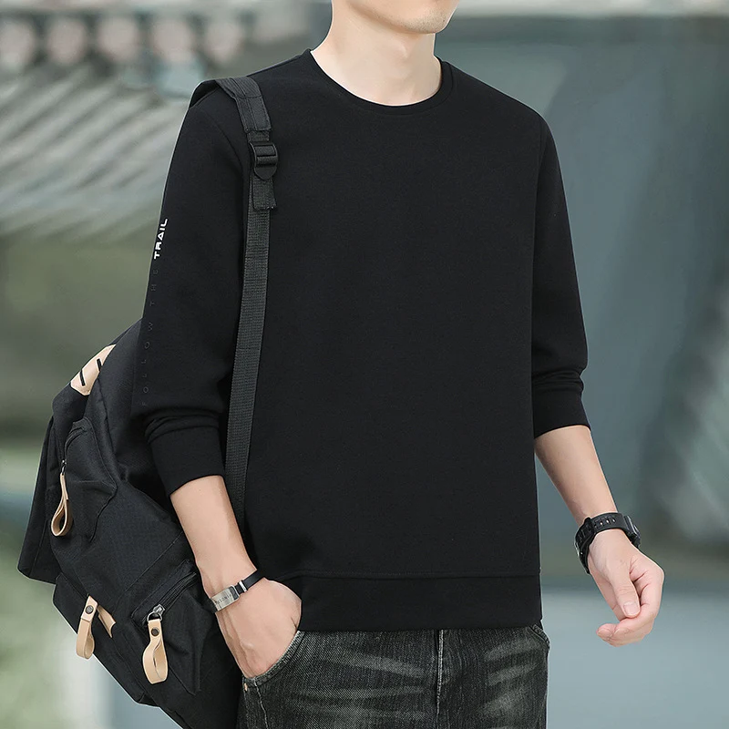 Herren Rundhals-Sweatshirt mit angerauter Innenseite und schmalem Saum Nord Taschen