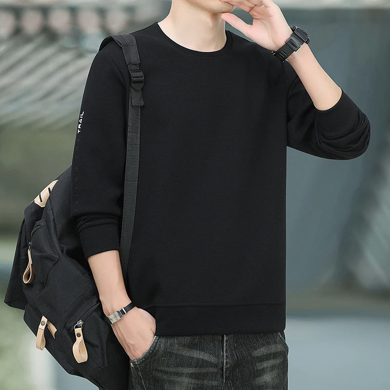 Herren Rundhals-Sweatshirt mit angerauter Innenseite und schmalem Saum Nord Taschen
