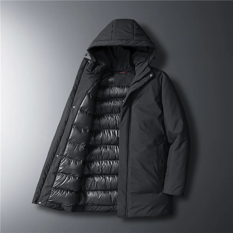 Herren moderner Urban-Longparka mit versteckter Reißverschlussblende und ergonomischer Kapuze Nord Taschen