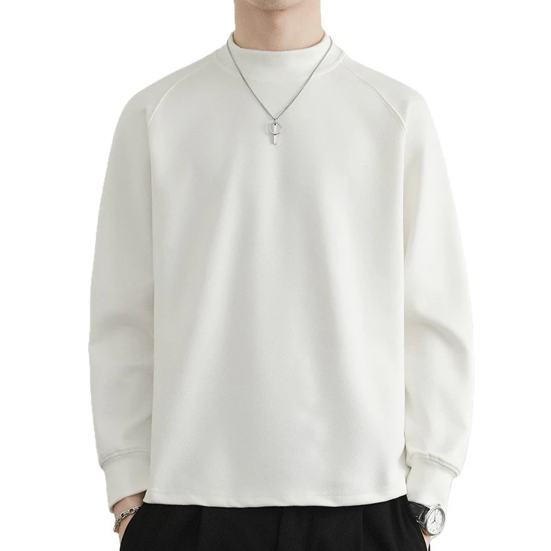 Herren Minimalistisches Mockneck-Sweatshirt aus Tech‑Fleece mit Raglanärmeln Nord Taschen