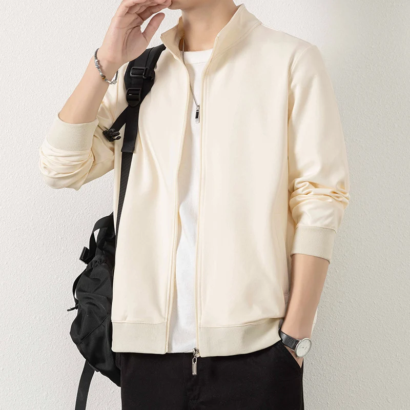 Herren Minimalistische Zip‑Blousonjacke aus technischem Stretchmaterial mit Stehkragen Nord Taschen