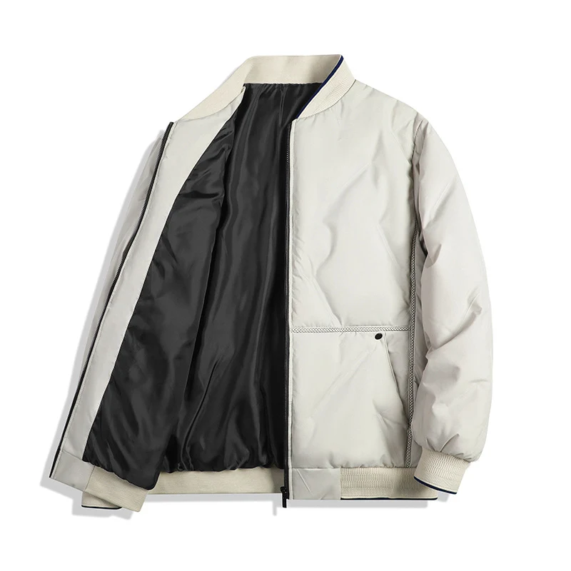 Herren Minimalistische Thermo-Bomberjacke mit glattem Innenfutter und verdeckter Reißverschlussblende Nord Taschen