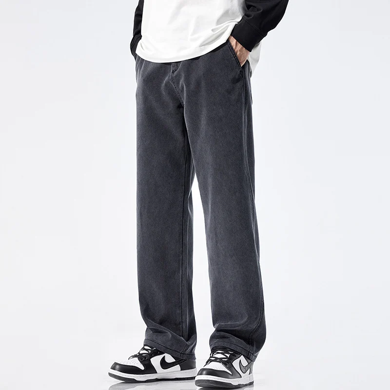 Herren Locker geschnittene Jeanshose mit Vintage-Waschung und geradem Bein Nord Taschen