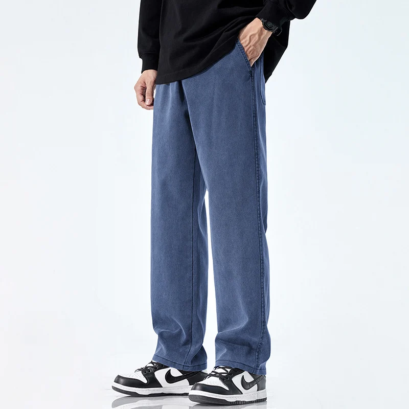 Herren Locker geschnittene Jeanshose mit Vintage-Waschung und geradem Bein Nord Taschen