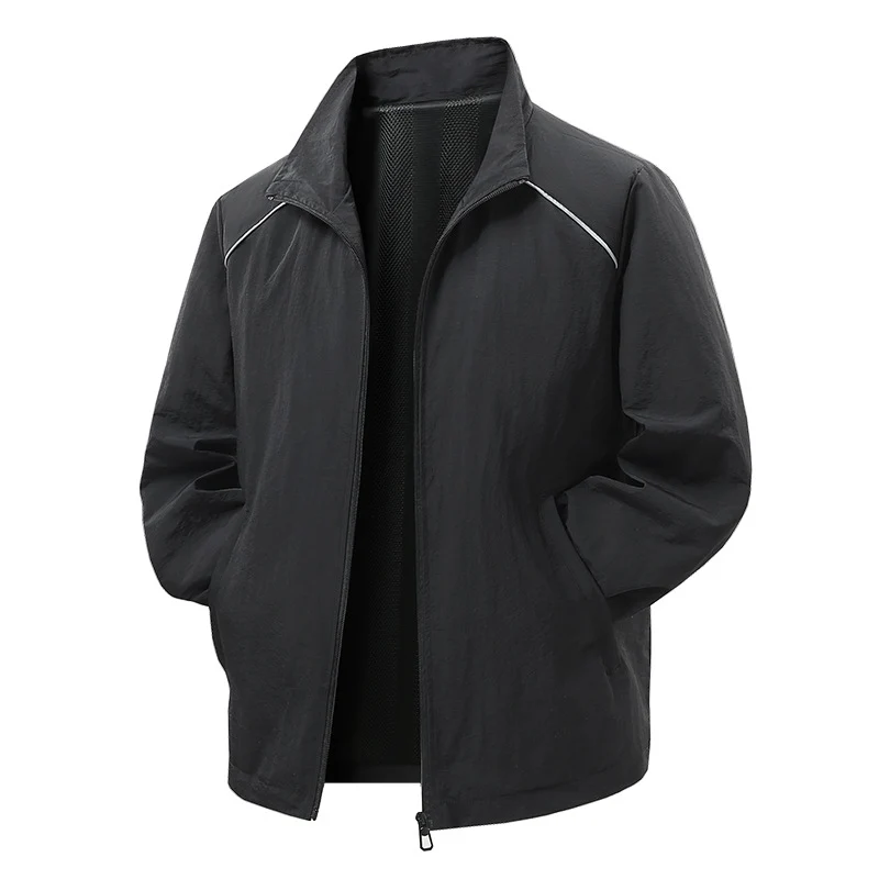 Herren Leichte Wind- und Regenjacke mit Mesh-Innenfutter und reflektierenden Schulterpaspeln Nord Taschen