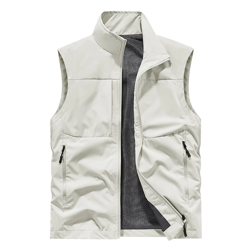 Herren Leichte technische Outdoor‑Weste mit Stehkragen, Netzfutter und Reißverschlusstaschen Nord Taschen