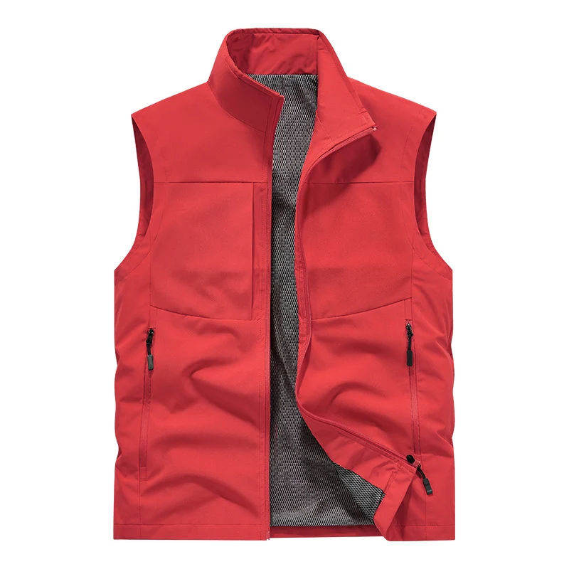 Herren Leichte technische Outdoor‑Weste mit Stehkragen, Netzfutter und Reißverschlusstaschen Nord Taschen
