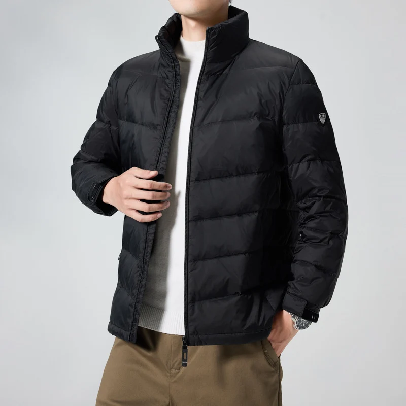 Herren Leichte gesteppte Thermojacke mit Stehkragen und winddichter Isolierung Nord Taschen