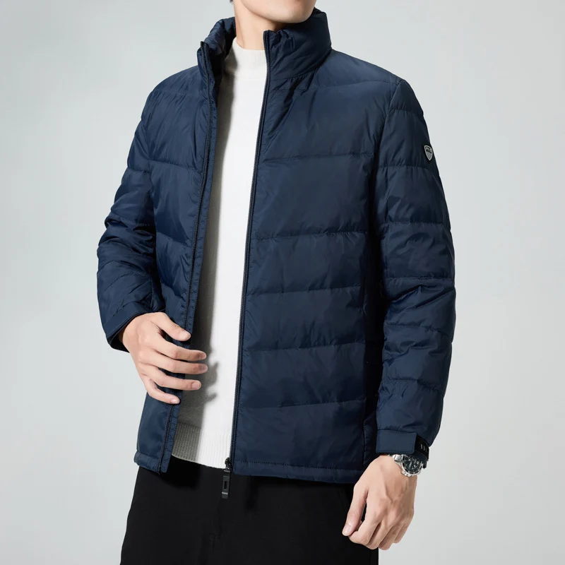 Herren Leichte gesteppte Thermojacke mit Stehkragen und winddichter Isolierung Nord Taschen