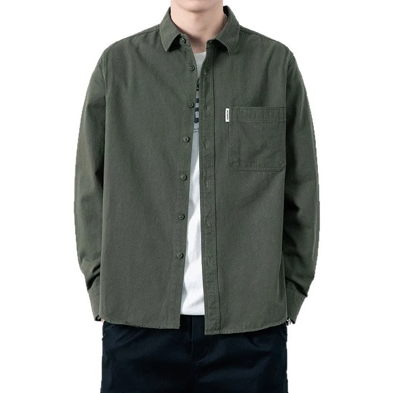 Herren Lässiges Utility-Overshirt aus Canvas mit Brusttasche und verstärkten Nähten Nord Taschen