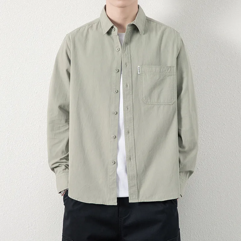 Herren Lässiges Utility-Overshirt aus Canvas mit Brusttasche und verstärkten Nähten Nord Taschen