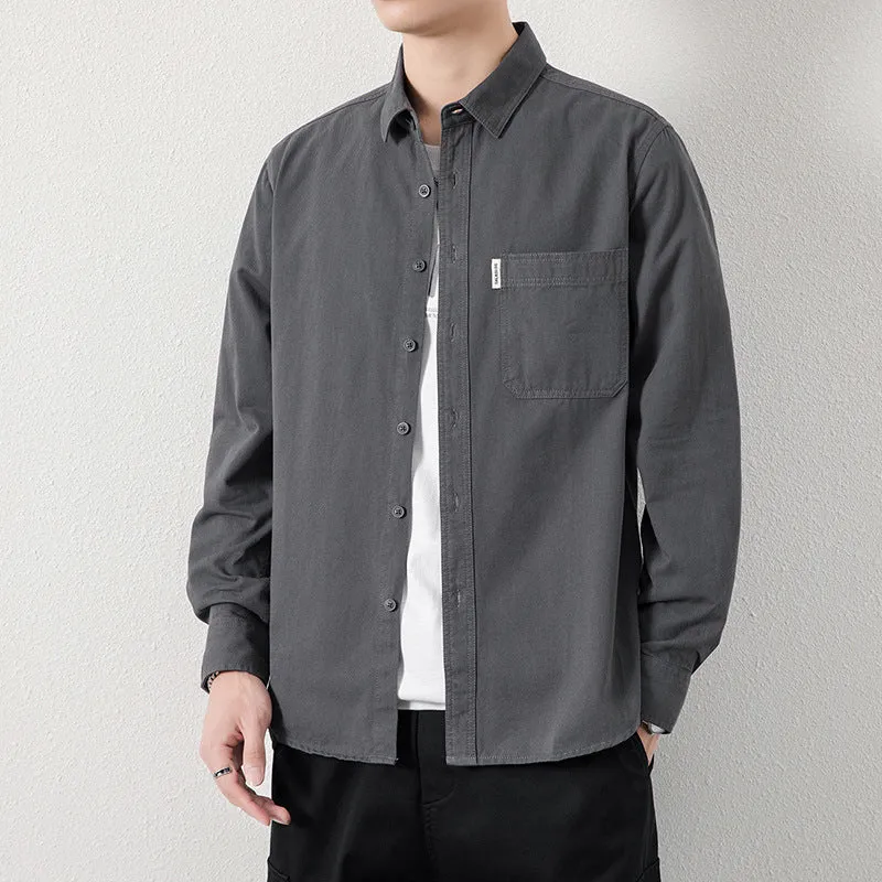 Herren Lässiges Utility-Overshirt aus Canvas mit Brusttasche und verstärkten Nähten Nord Taschen